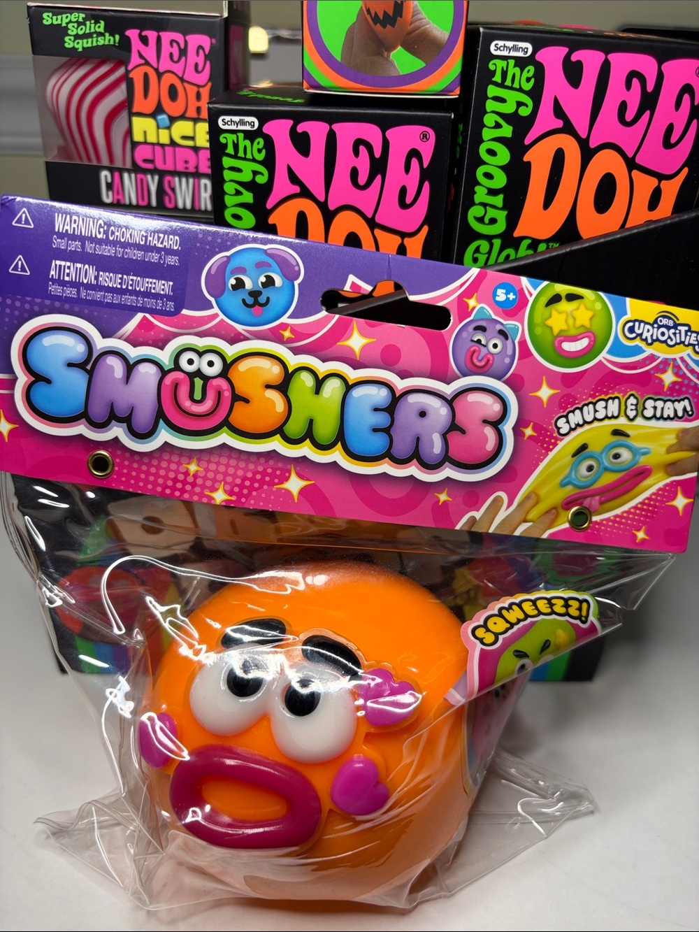 🧡 Orange ORB Smushers Squishy | Smoosh Sensory Fidget Toy